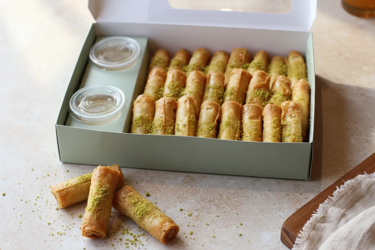 A curated CATHAREi tray of Arabic sweets